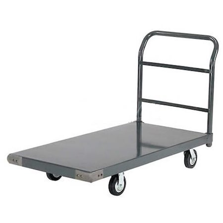 Global Industrial Platform Truck w/Steel Deck, 5 Rubber Casters, 48 x 24, 1400 Lb. Capacity 952112
